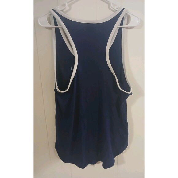 Pink Victoria’s Secret Racerback Tank Top Athletic Navy Blue Orange Size Large - Picture 2 of 2